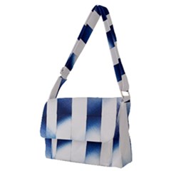 Blue Strips Full Print Messenger Bag (m)