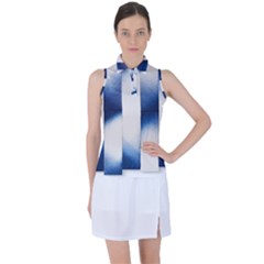 Blue Strips Women s Sleeveless Polo Tee