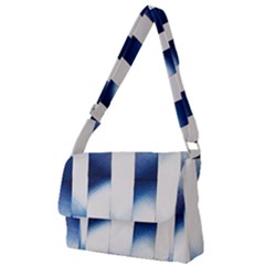 Blue Strips Full Print Messenger Bag (l)