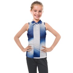 Blue Strips Kids  Sleeveless Polo Tee