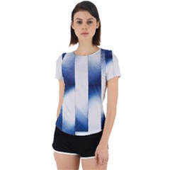 Blue Strips Back Cut Out Sport Tee