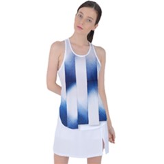 Blue Strips Racer Back Mesh Tank Top