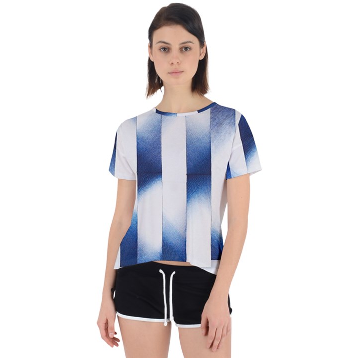 Blue Strips Open Back Sport Tee