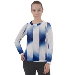 Blue Strips Women s Long Sleeve Raglan Tee