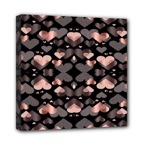 Shiny Hearts Mini Canvas 8  X 8  (stretched) by Sparkle