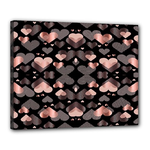 Shiny Hearts Canvas 20  X 16  (stretched) by Sparkle