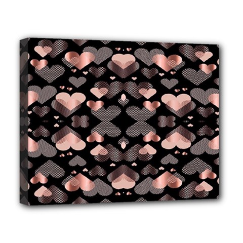 Shiny Hearts Deluxe Canvas 20  X 16  (stretched) by Sparkle