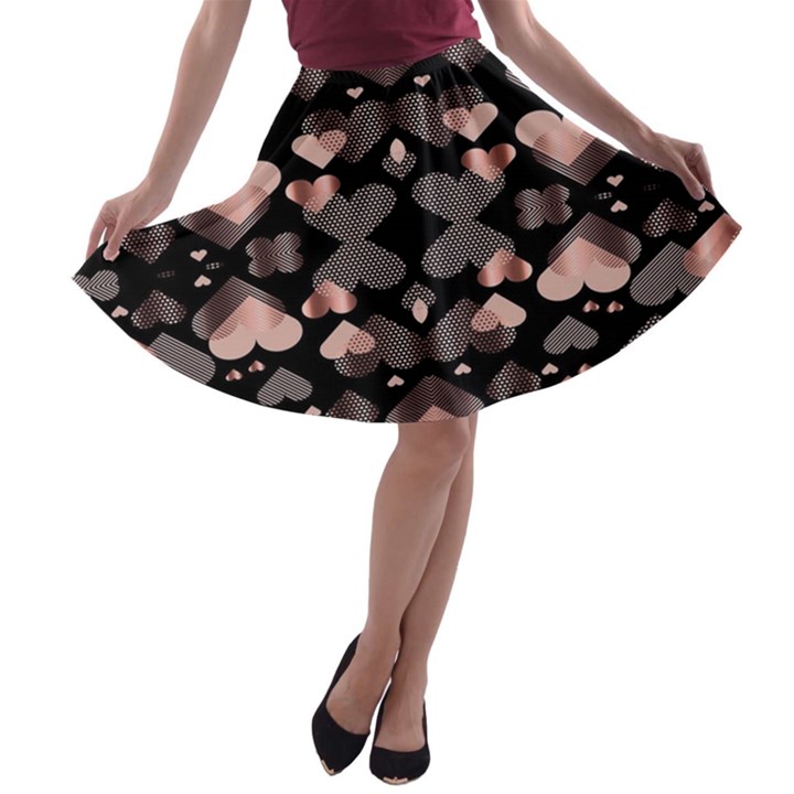 Shiny Hearts A-line Skater Skirt