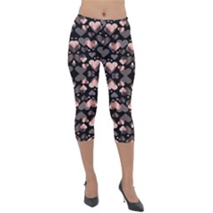 Shiny Hearts Lightweight Velour Capri Leggings  by Sparkle