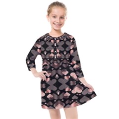 Shiny Hearts Kids  Quarter Sleeve Shirt Dress by Sparkle