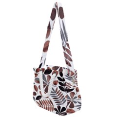 Shiny Leafs Rope Handles Shoulder Strap Bag