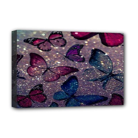 Glitter Butterfly Deluxe Canvas 18  X 12  (stretched) by Sparkle