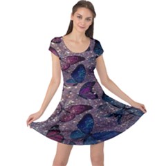 Glitter Butterfly Cap Sleeve Dress by Sparkle