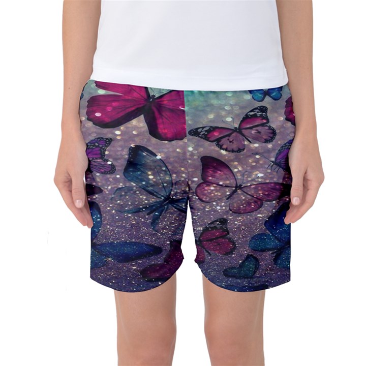 Glitter Butterfly Women s Basketball Shorts