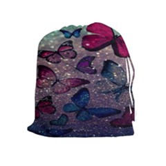 Glitter Butterfly Drawstring Pouch (xl) by Sparkle