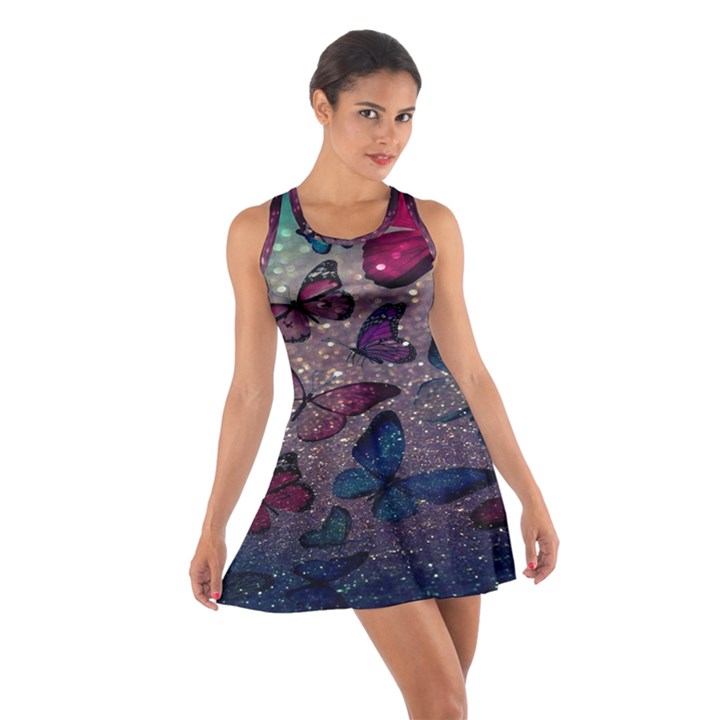 Glitter Butterfly Cotton Racerback Dress