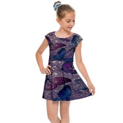 Glitter Butterfly Kids  Cap Sleeve Dress by Sparkle