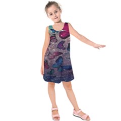 Glitter Butterfly Kids  Sleeveless Dress by Sparkle