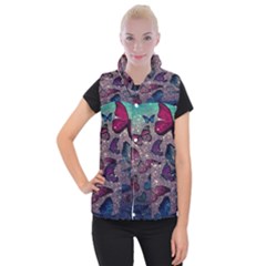 Glitter Butterfly Women s Button Up Vest by Sparkle