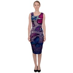 Glitter Butterfly Sleeveless Pencil Dress by Sparkle