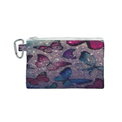 Glitter Butterfly Canvas Cosmetic Bag (small) by Sparkle