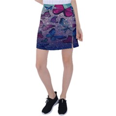 Glitter Butterfly Tennis Skirt