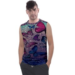 Glitter Butterfly Men s Regular Tank Top