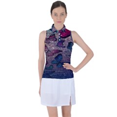 Glitter Butterfly Women s Sleeveless Polo Tee