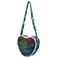 Digital Waves Heart Shoulder Bag