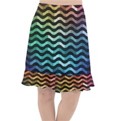 Digital Waves Fishtail Chiffon Skirt by Sparkle