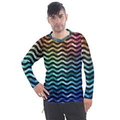 Digital Waves Men s Pique Long Sleeve Tee