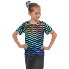 Digital Waves Kids  Mesh Piece Tee