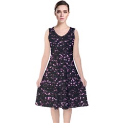 Digital Polka V-neck Midi Sleeveless Dress  by Sparkle