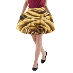 Gold Roses A-line Pocket Skirt by Sparkle