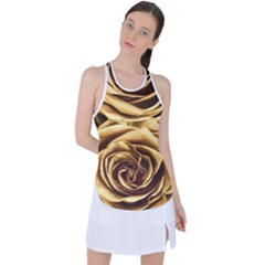 Gold Roses Racer Back Mesh Tank Top