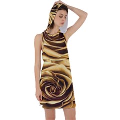 Gold Roses Racer Back Hoodie Dress