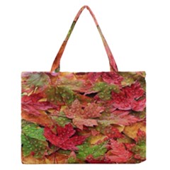 Spring Leafs Zipper Medium Tote Bag by Sparkle