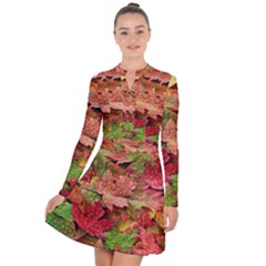 Spring Leafs Long Sleeve Panel Dress by Sparkle