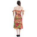 Spring Leafs Shoulder Tie Bardot Midi Dress View2