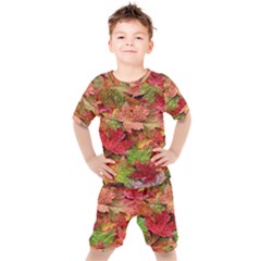 Spring Leafs Kids  Tee And Shorts Set by Sparkle