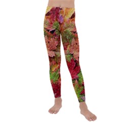 Spring Leafs Kids  Lightweight Velour Leggings by Sparkle