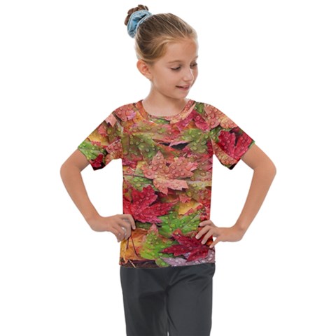 Spring Leafs Kids  Mesh Piece Tee by Sparkle