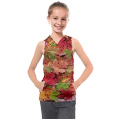 Spring Leafs Kids  Sleeveless Hoodie