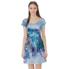 Sea Anemone  Short Sleeve Skater Dress