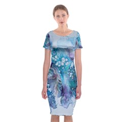 Sea Anemone  Classic Short Sleeve Midi Dress