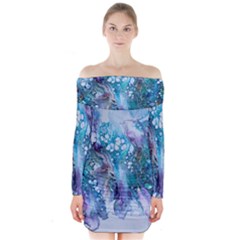 Sea Anemone  Long Sleeve Off Shoulder Dress by CKArtCreations