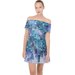 Sea Anemone  Off Shoulder Chiffon Dress