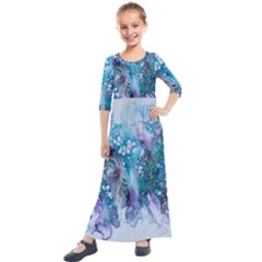 Sea Anemone  Kids  Quarter Sleeve Maxi Dress by CKArtCreations