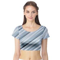 Modern Stripes Print Short Sleeve Crop Top by dflcprintsclothing