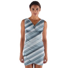 Modern Stripes Print Wrap Front Bodycon Dress